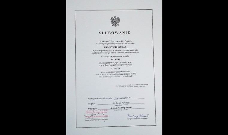 Ślubowanie strażaków JRG 2