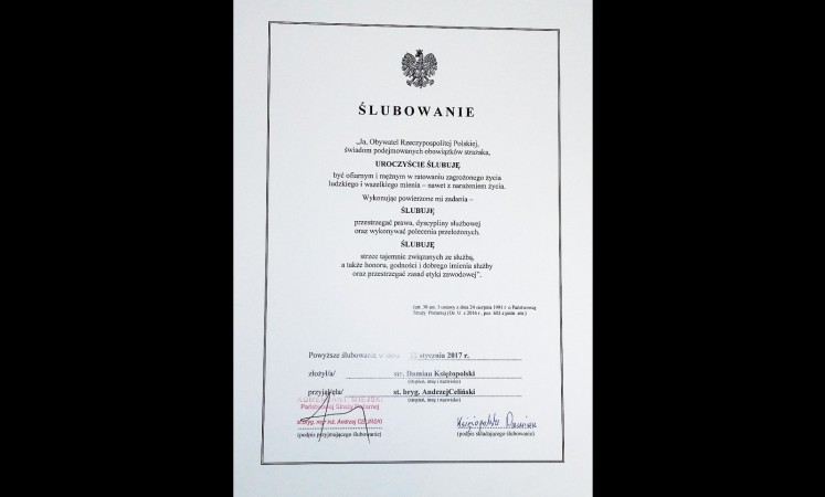 Ślubowanie strażaków JRG 2
