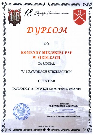 I Zawody Strzeleckie o Puchar Dowódcy 18. Dywizji Zmechanizowanej 